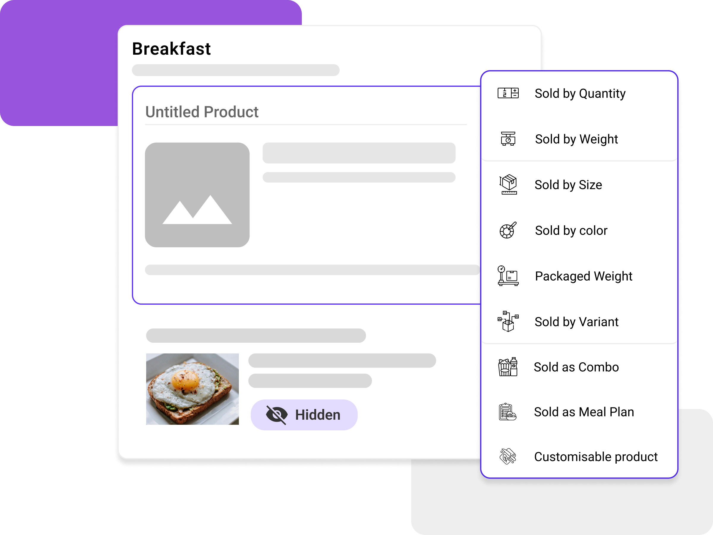 Easily update meal menu