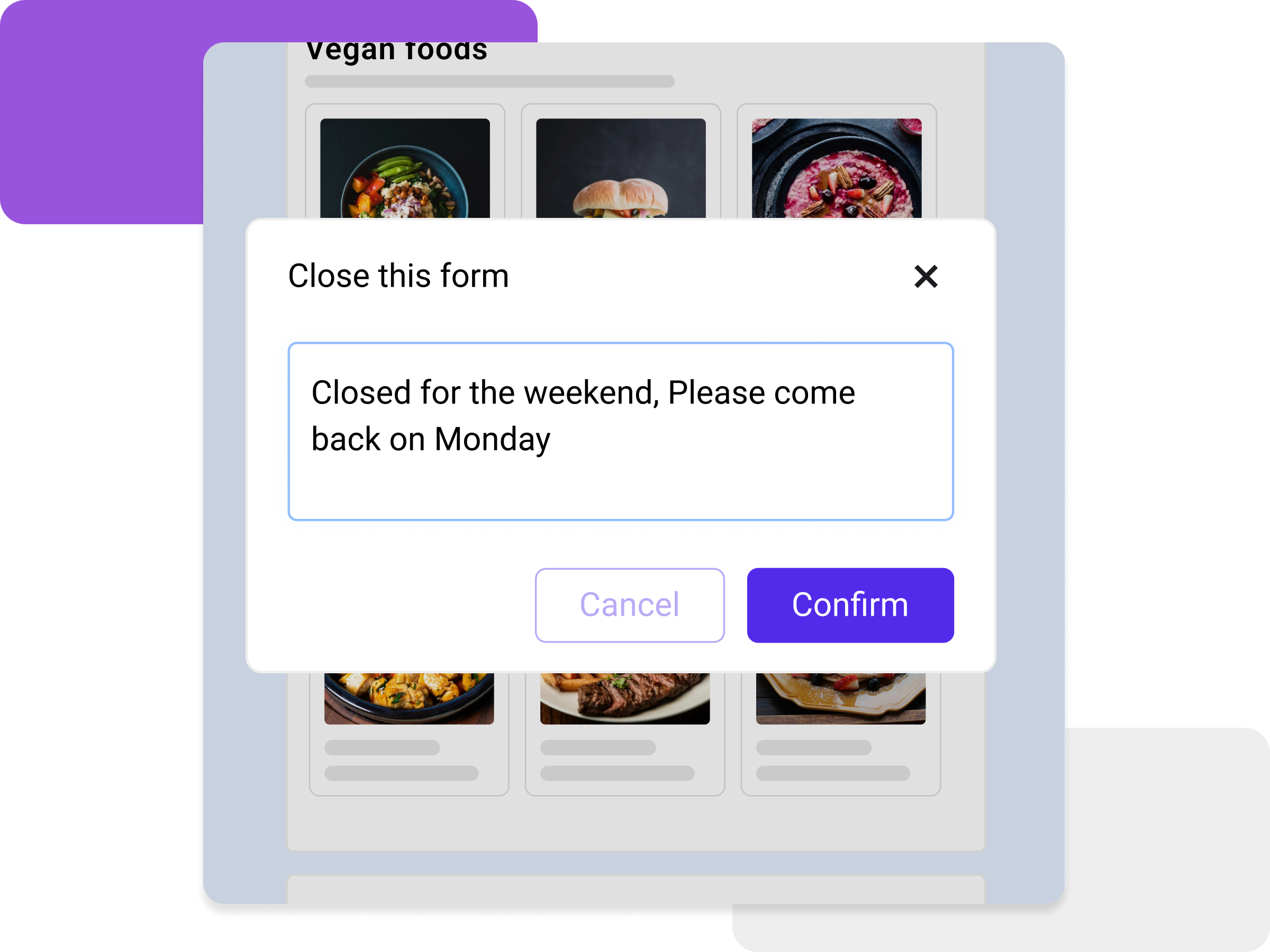 Take meal pre-orders