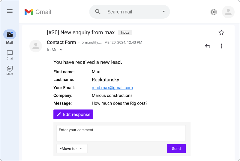 Export response to Google Sheets